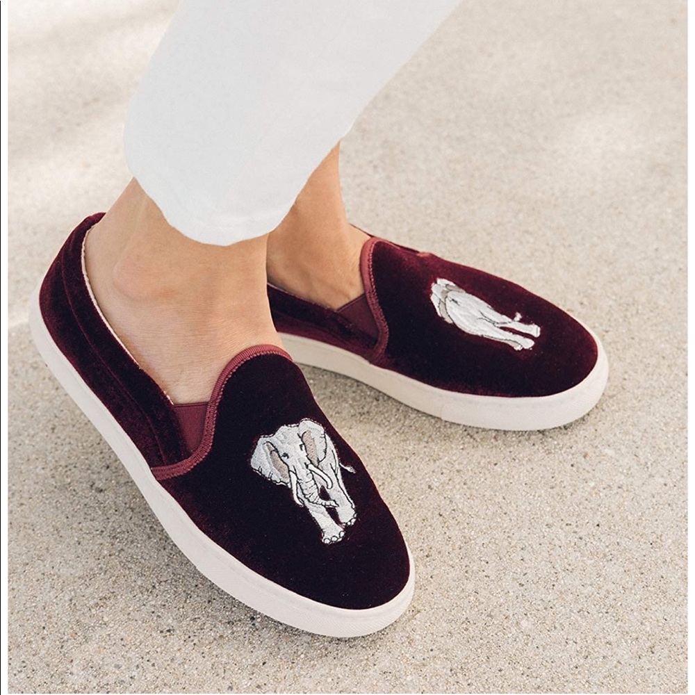 Brand new Soludos slip-on sneakers with elephants!